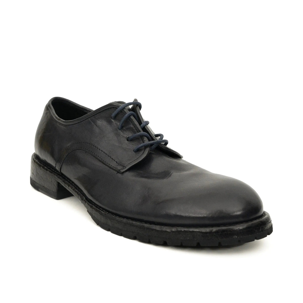 Black Washed Leather Plain Derby DIVINCH