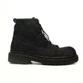 Black‑Grey Suede Lace-Up Combat Boots DIVINCH