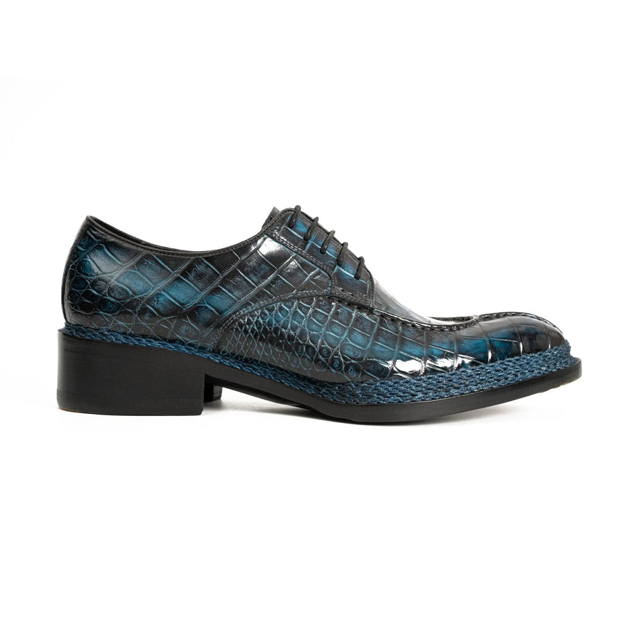Blue Patina Crocodile Norwegian Oxford 8002 DIVINCH
