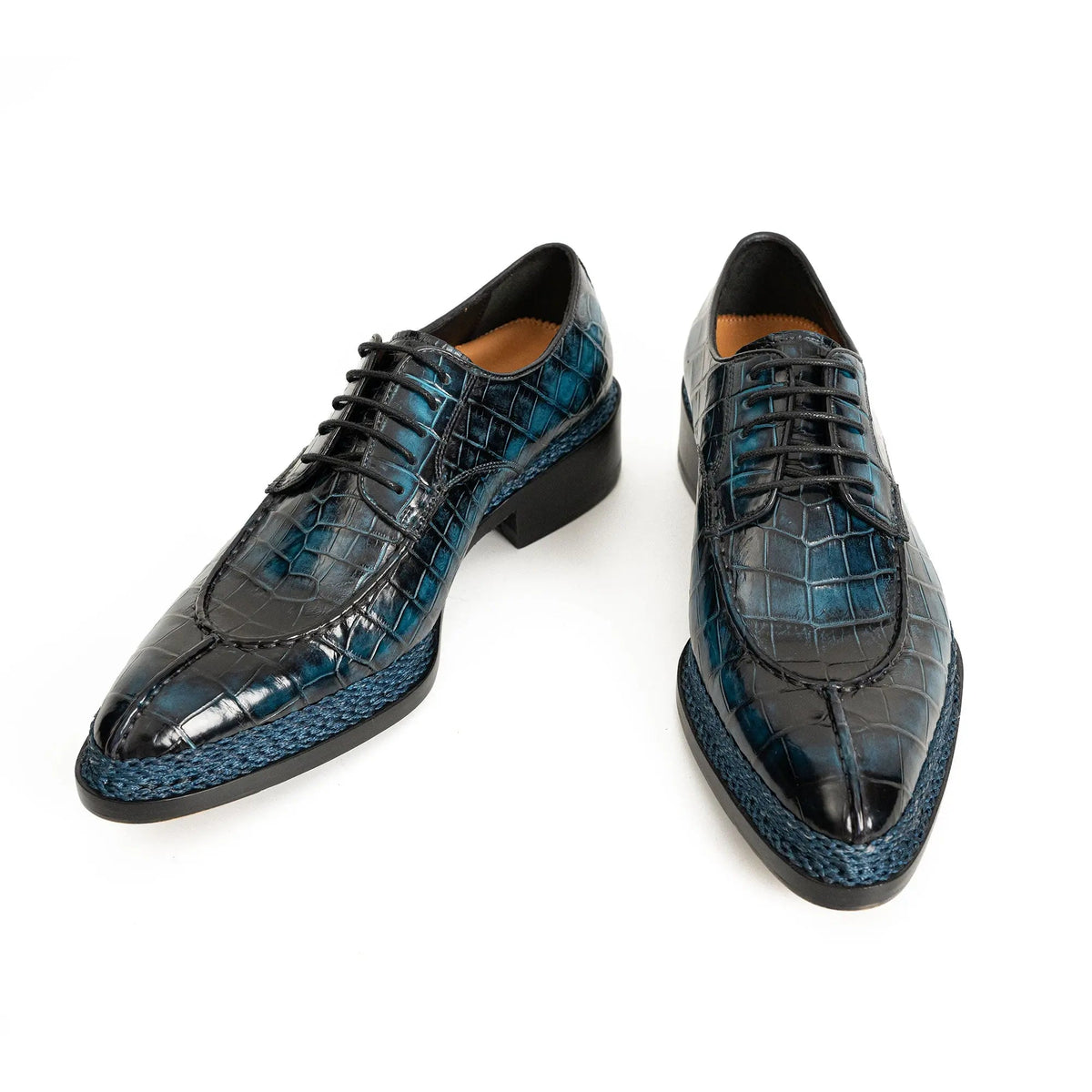 Blue Patina Crocodile Norwegian Oxford 8002 DIVINCH