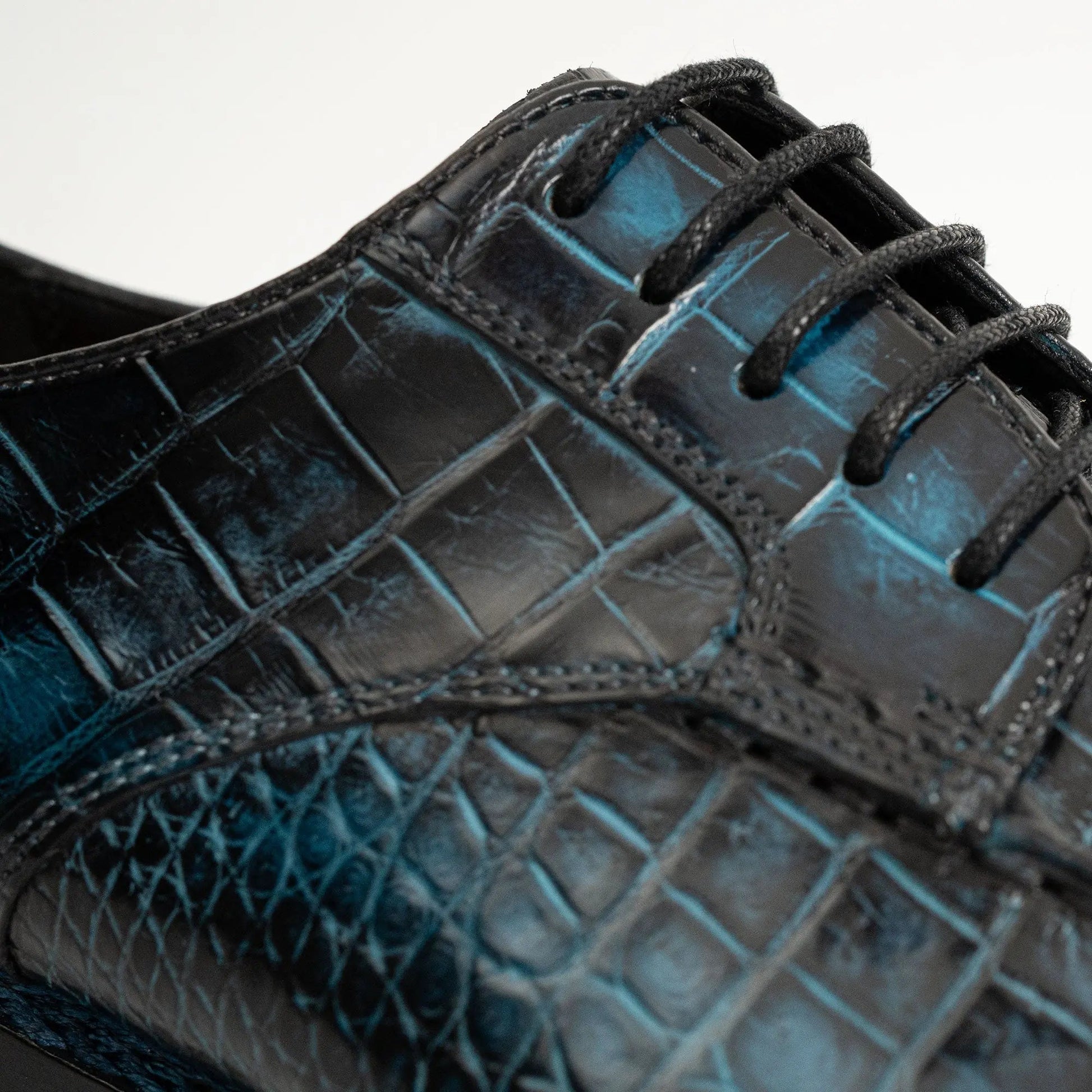Blue Patina Crocodile Norwegian Oxford 8002 DIVINCH