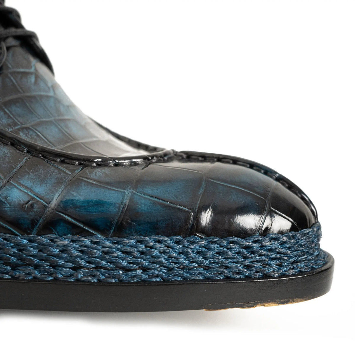 Blue Patina Crocodile Norwegian Oxford 8002 DIVINCH