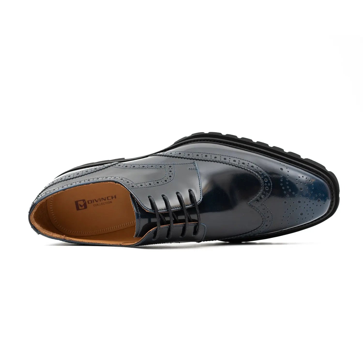 Blue derby brogue shoes DIVINCH