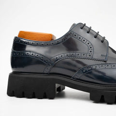 Blue derby brogue shoes DIVINCH