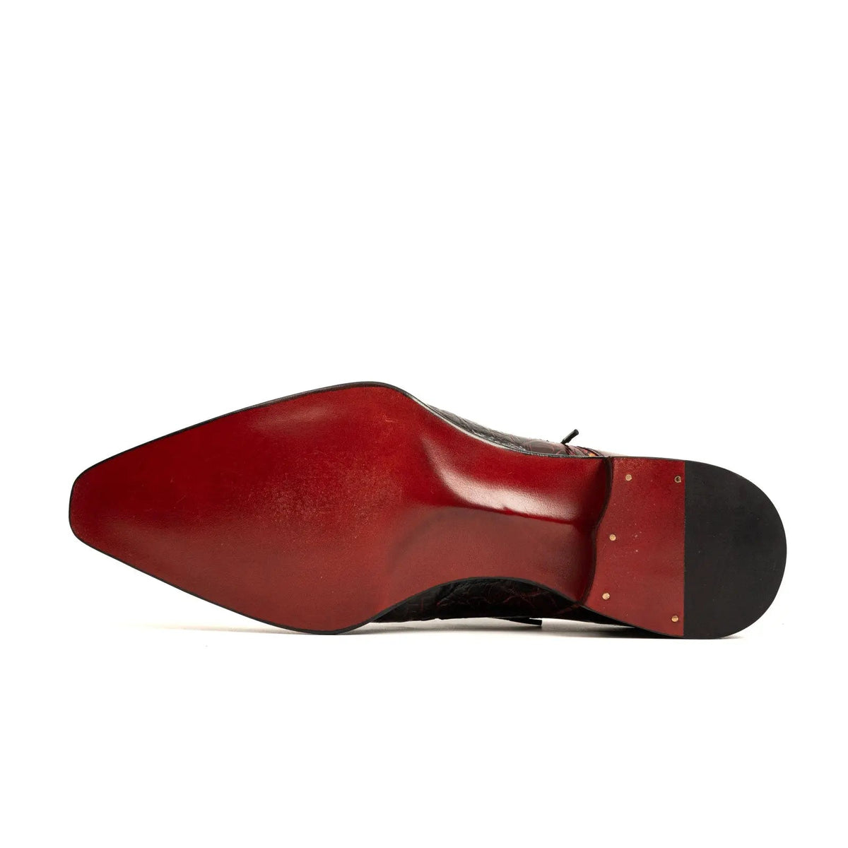 Bordeaux Crocodile Silk Norwegian Derby DIVINCH