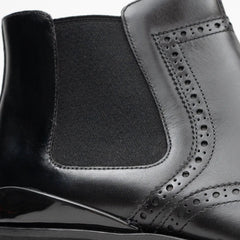 Brogue Thick-Soled Chelsea Boot 2891 Black DIVINCH