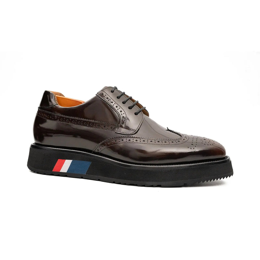 Brogue Wingtip Derby Burgundy Platform Shoe Divinch