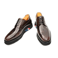 Brogue Wingtip Derby Burgundy Platform Shoe Divinch