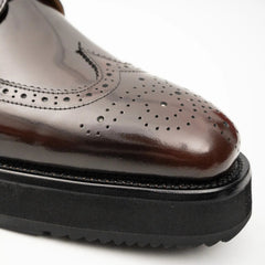 Brogue Wingtip Derby Burgundy Platform Shoe Divinch