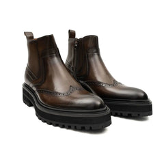 Dark Brown Calf Leather Chelsea Boots