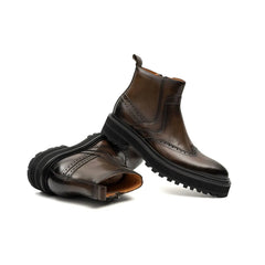 Dark Brown Calf Leather Chelsea Boots