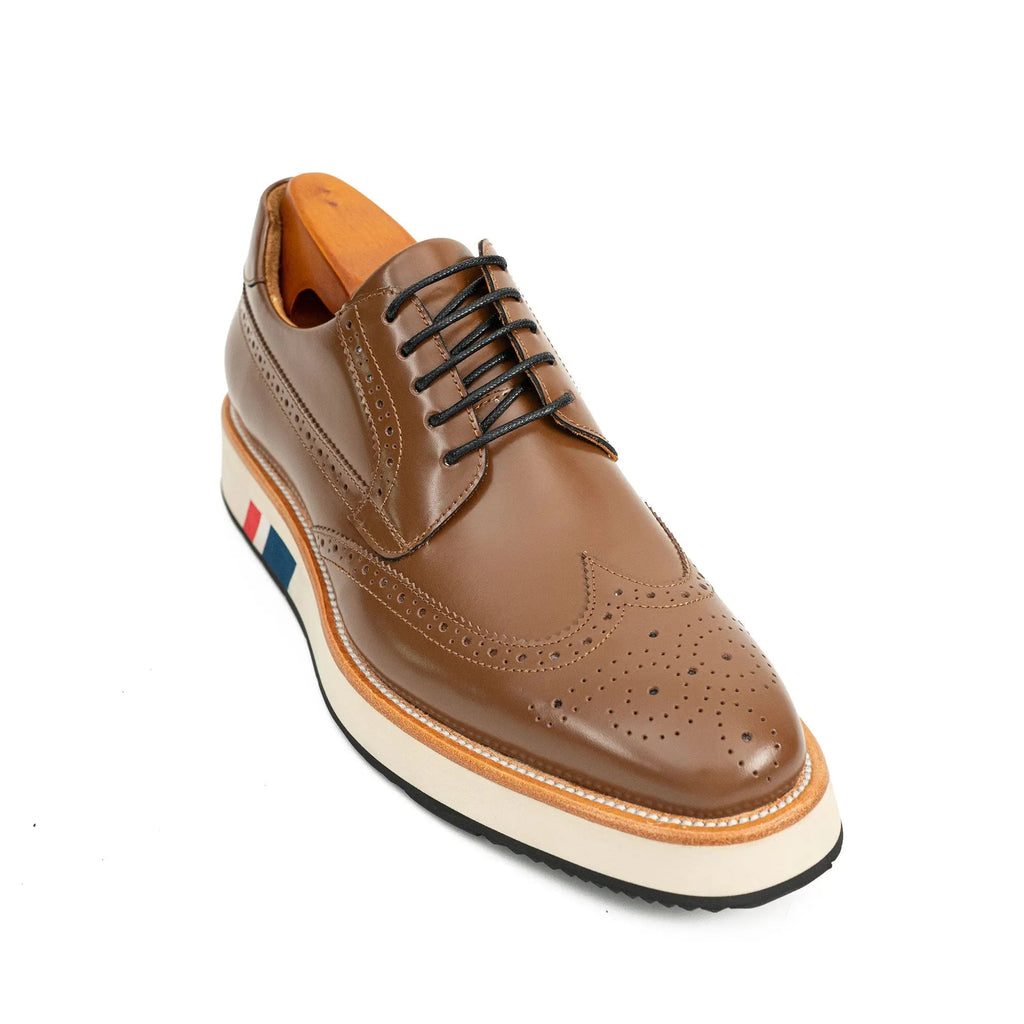 Brown Brogue Shoes with Colorful Sole Divinch