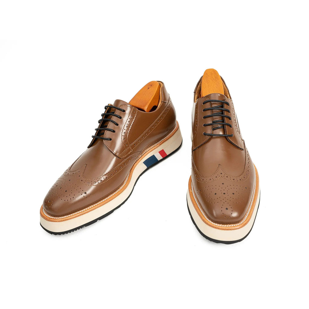 Brown Brogue Shoes with Colorful Sole Divinch