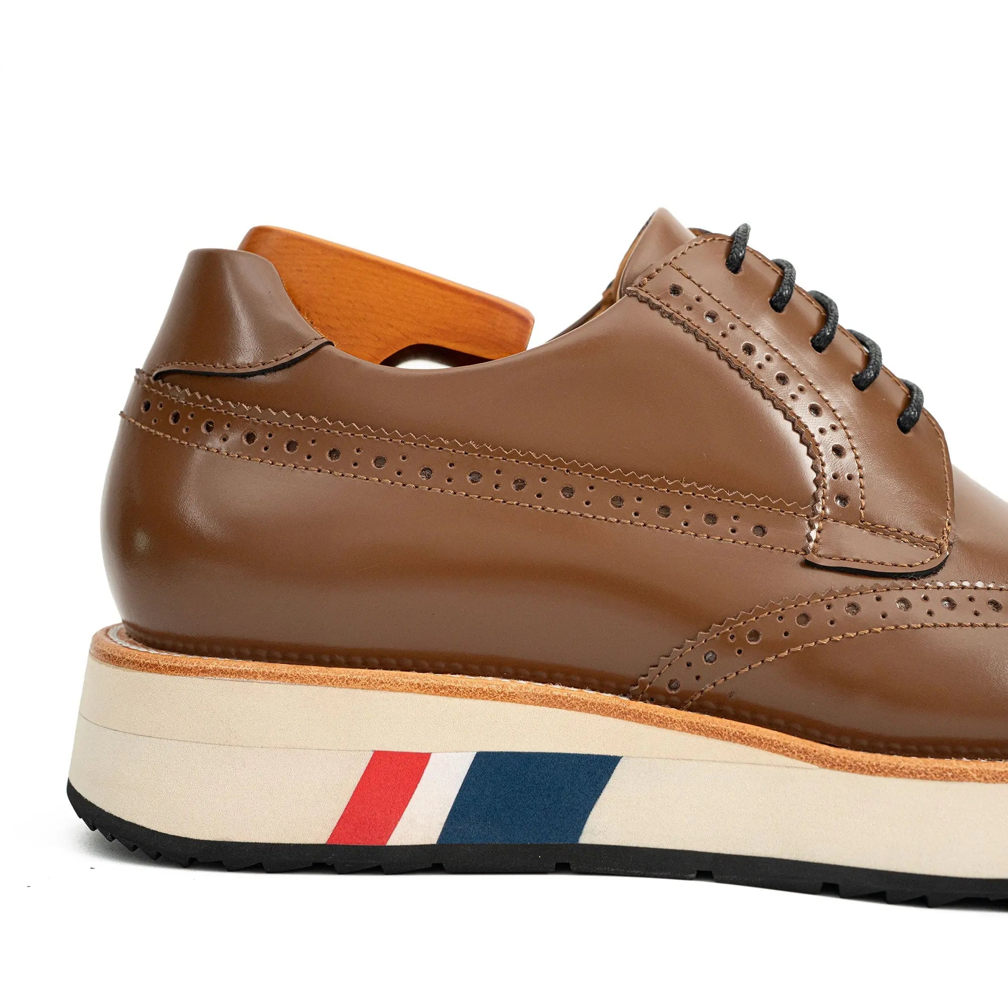 Brown Brogue Shoes with Colorful Sole Divinch