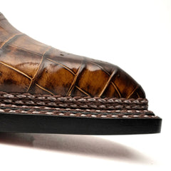 Brown Croc Norwegian Brogue Oxfords DIVINCH