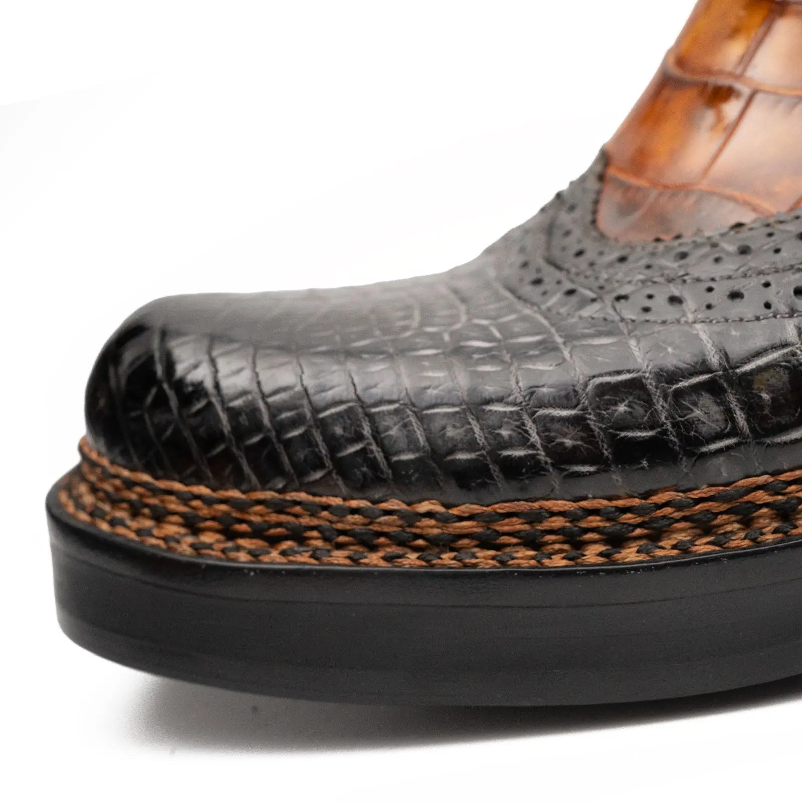 Brown Crocodile Leather Boots Goodyear Norwegian Welt 8013 DIVINCH