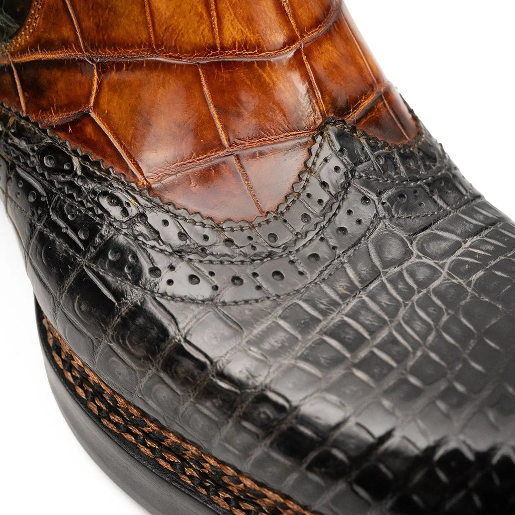 Brown Crocodile Leather Boots Goodyear Norwegian Welt 8013 DIVINCH