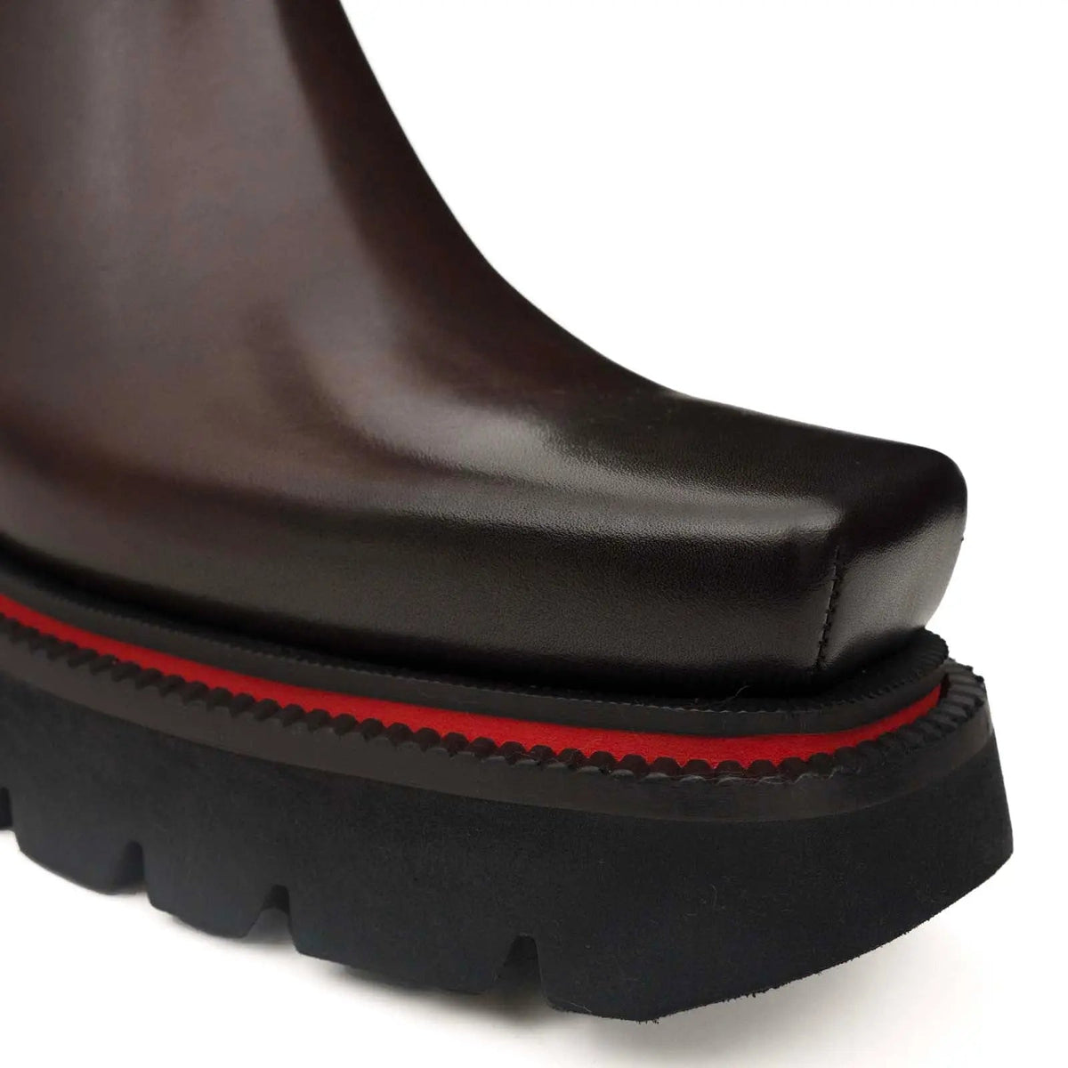 Brown Double-Buckle Platform Boots DIVINCH