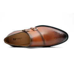 Brown Dual-Buckle Chunky Sole Brogues Divinch