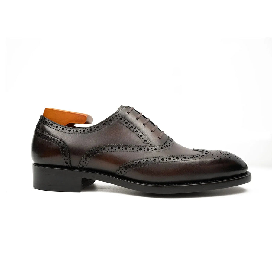 Brown Men's Goodyear Welted Brogue Leather Shoes Divinch