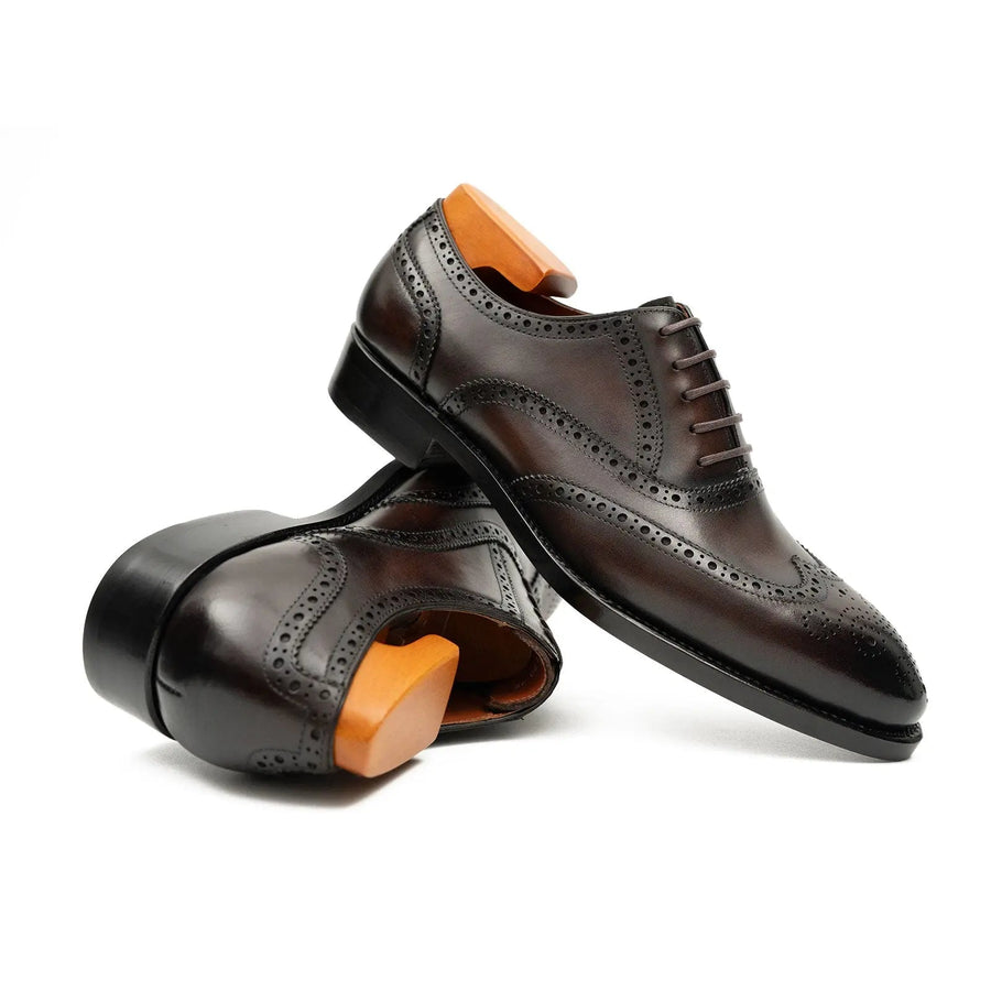 Brown Men's Goodyear Welted Brogue Leather Shoes Divinch