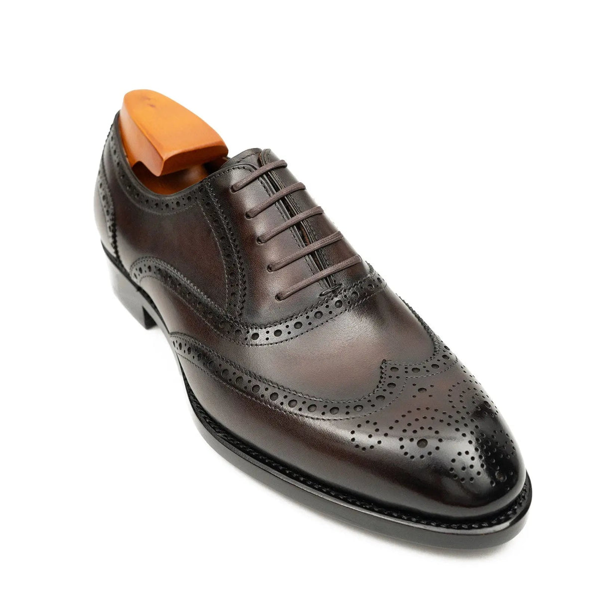 Brown Men's Goodyear Welted Brogue Leather Shoes Divinch