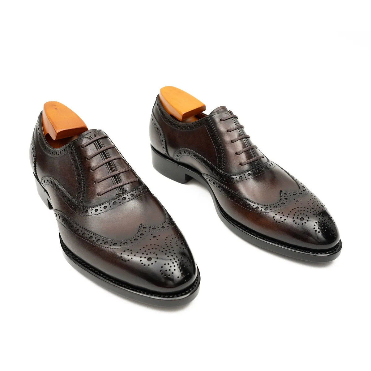 Brown Men's Goodyear Welted Brogue Leather Shoes Divinch