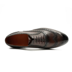 Brown Men's Goodyear Welted Brogue Leather Shoes Divinch
