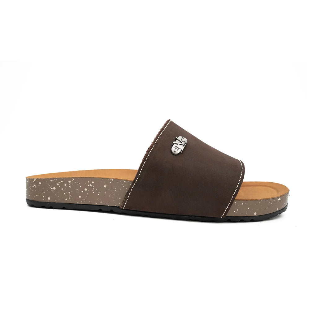 Brown Single - Strap Slide Sandals DIVINCH