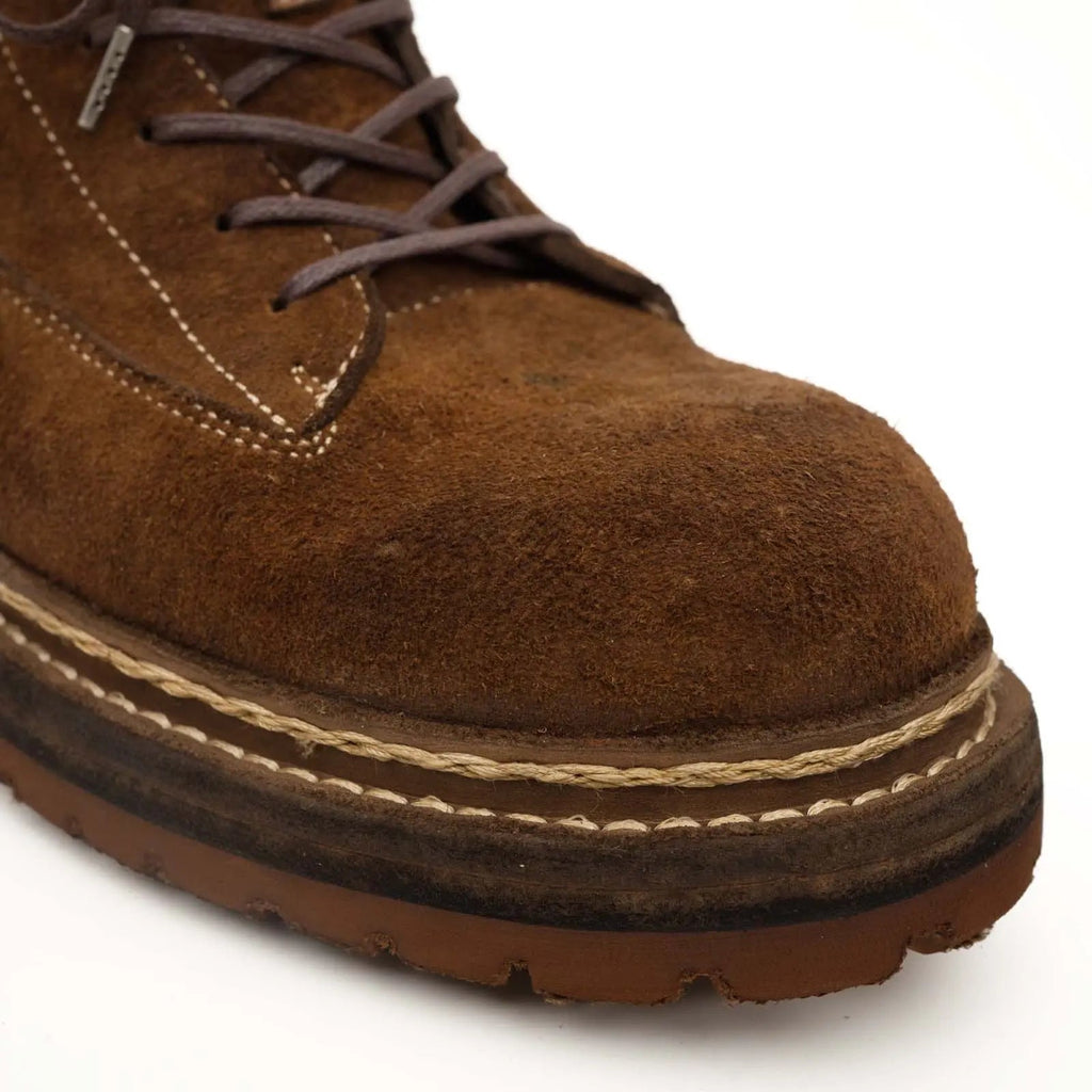Brown Suede Lace-Up Combat Boots DIVINCH