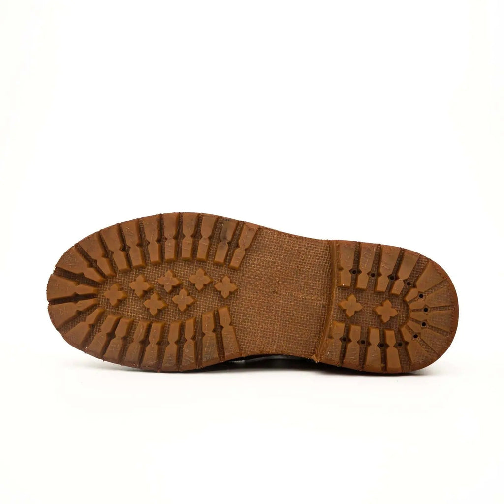 Brown Suede Lace-Up Combat Boots DIVINCH