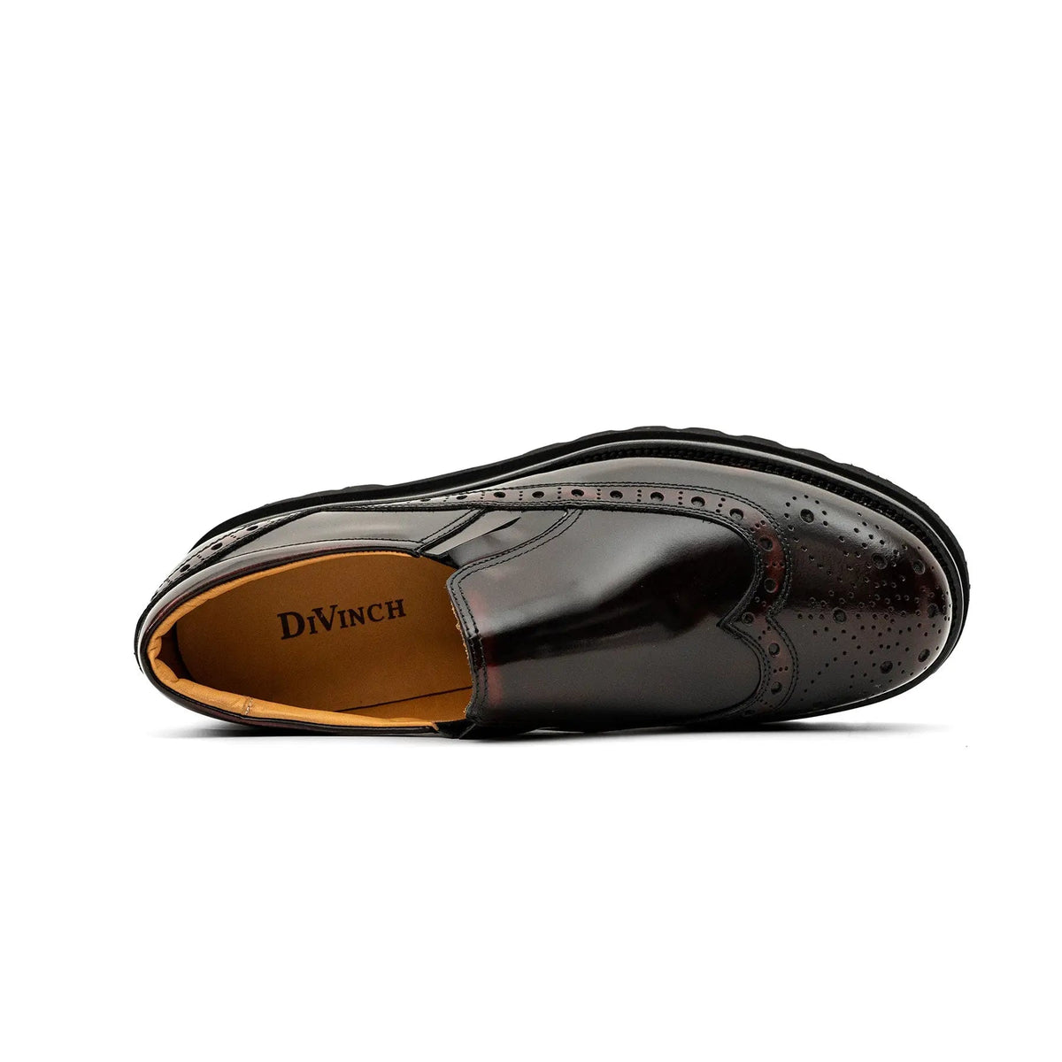 Burgundy Brogue Lug-Sole Loafer DIVINCH