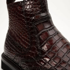 Burgundy Crocodile Chelsea Boot DIVINCH