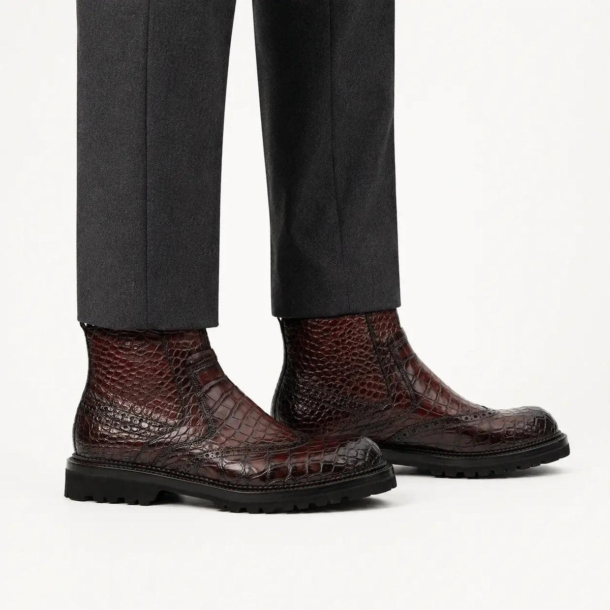 Burgundy Crocodile Chelsea Boot DIVINCH