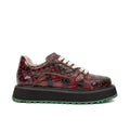 Burgundy Crocodile Platform Sneaker DIVINCH