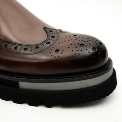 Burnished Brogue Lug-Sole Loafer DIVINCH