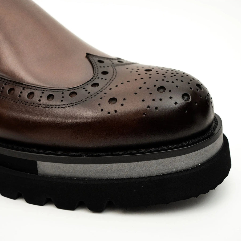 Burnished Brogue Lug-Sole Loafer DIVINCH