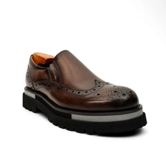 Burnished Brogue Lug-Sole Loafer DIVINCH