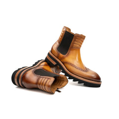 Burnished Brogue Platform Chelsea DIVINCH