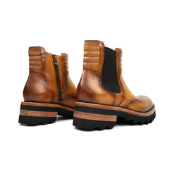 Burnished Brogue Platform Chelsea DIVINCH