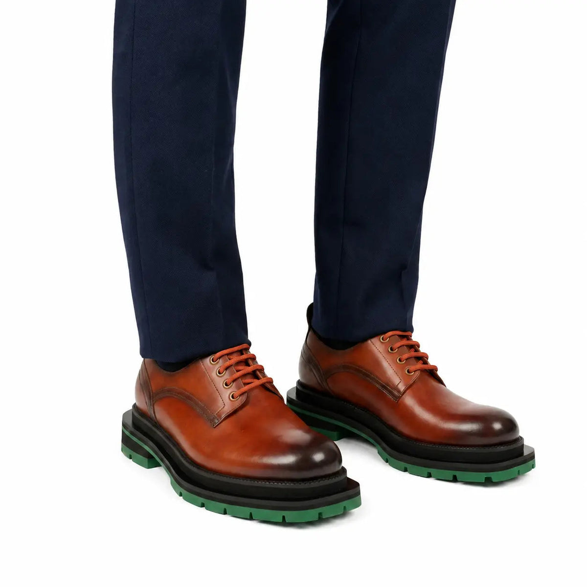 Burnished Brown Green-Sole Derby DIVINCH