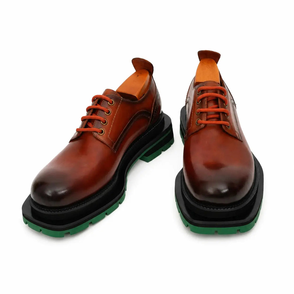 Burnished Brown Green-Sole Derby DIVINCH