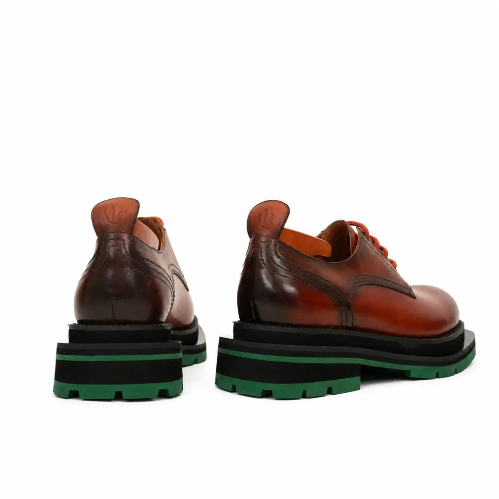 Burnished Brown Green-Sole Derby DIVINCH
