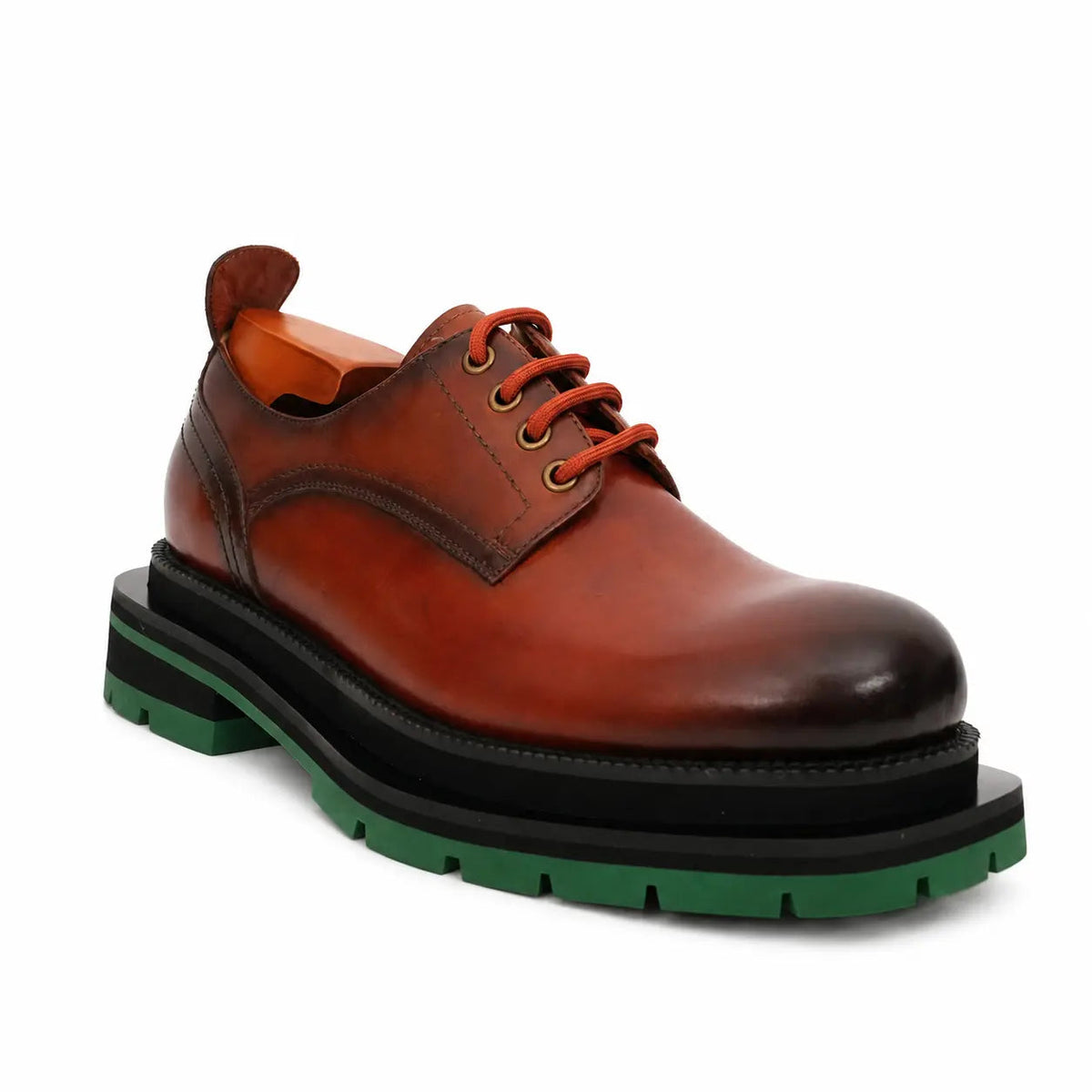 Burnished Brown Green-Sole Derby DIVINCH