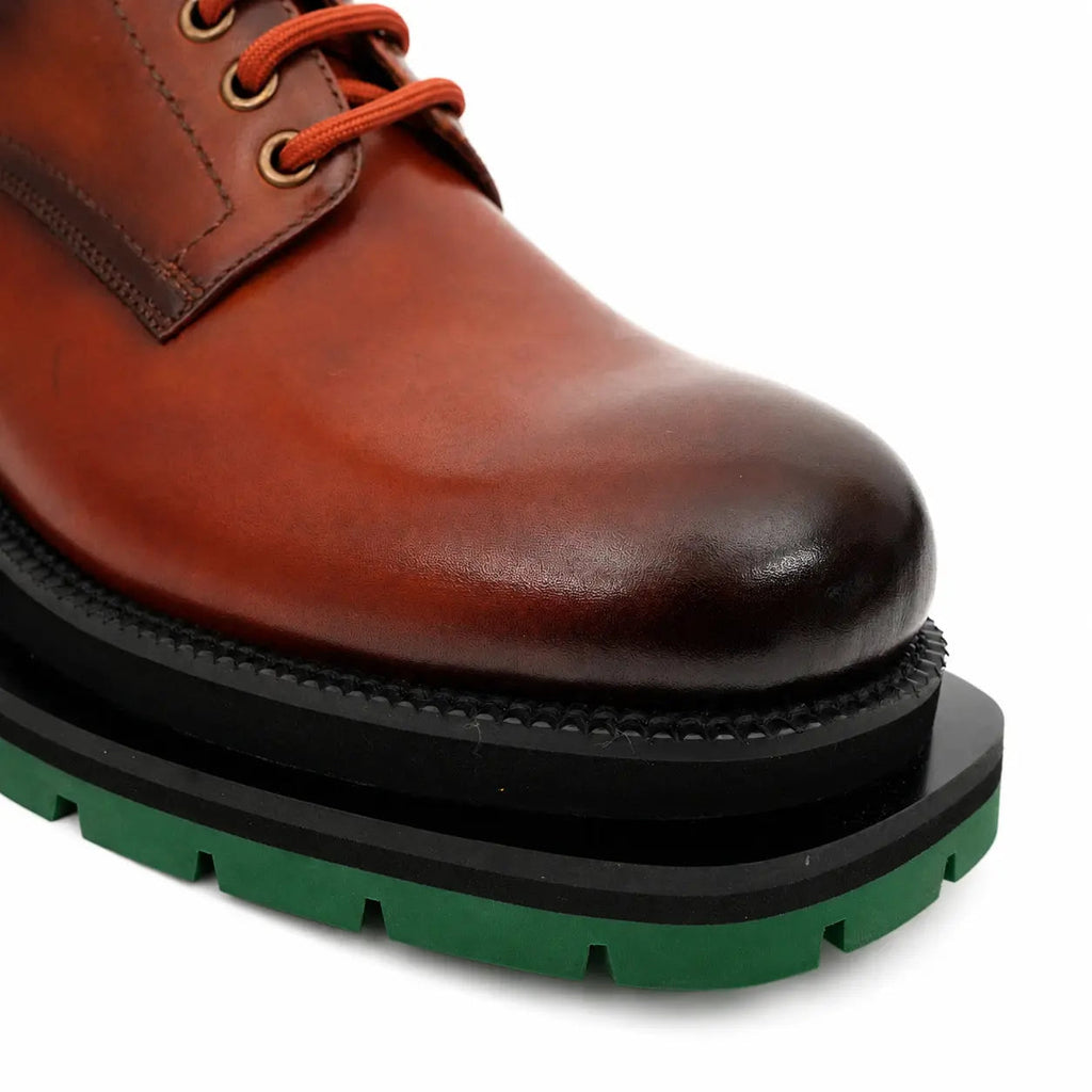 Burnished Brown Green-Sole Derby DIVINCH