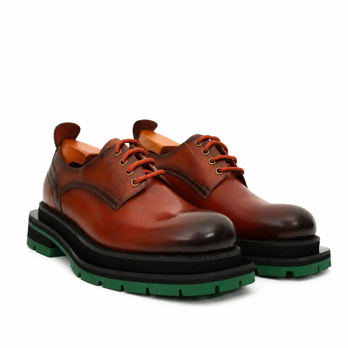 Burnished Brown Green-Sole Derby DIVINCH