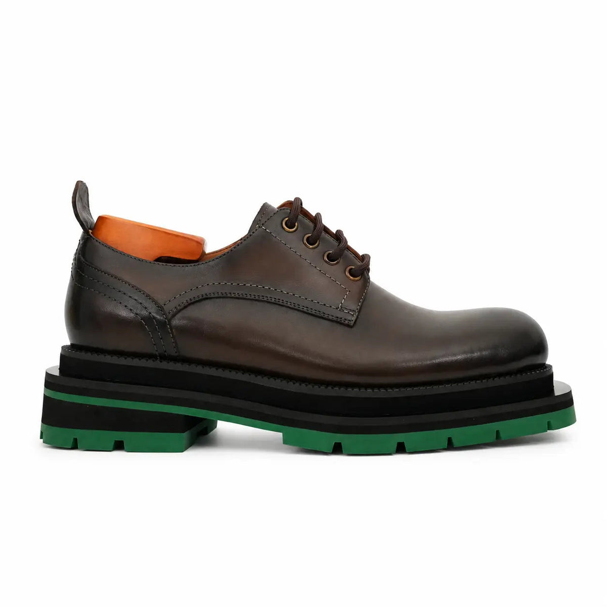 Burnished Brown Green-Sole Derby DIVINCH