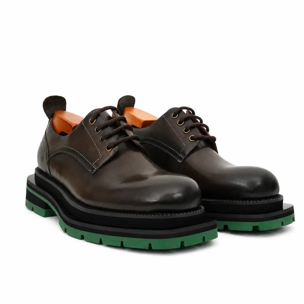 Burnished Brown Green-Sole Derby DIVINCH