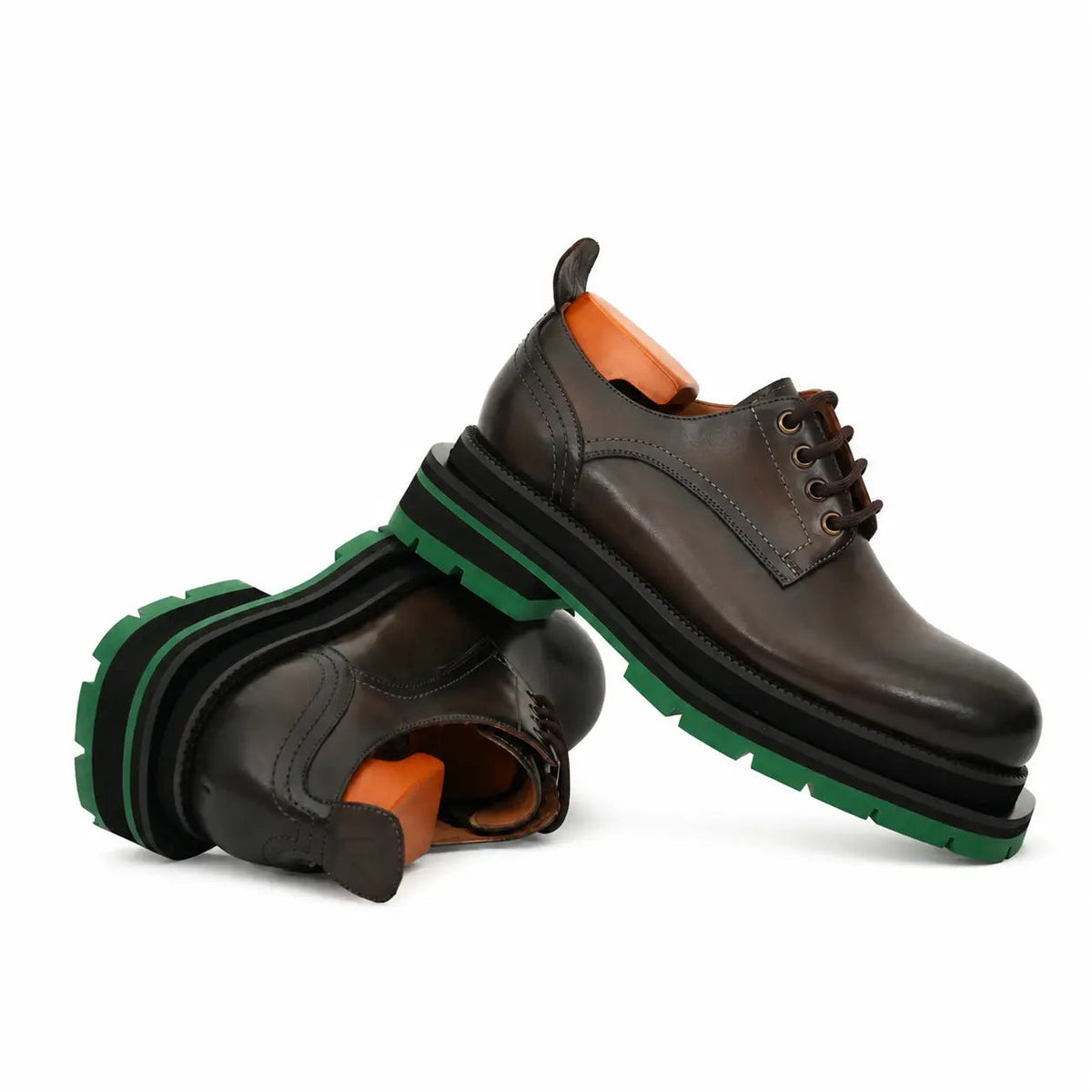 Burnished Brown Green-Sole Derby DIVINCH