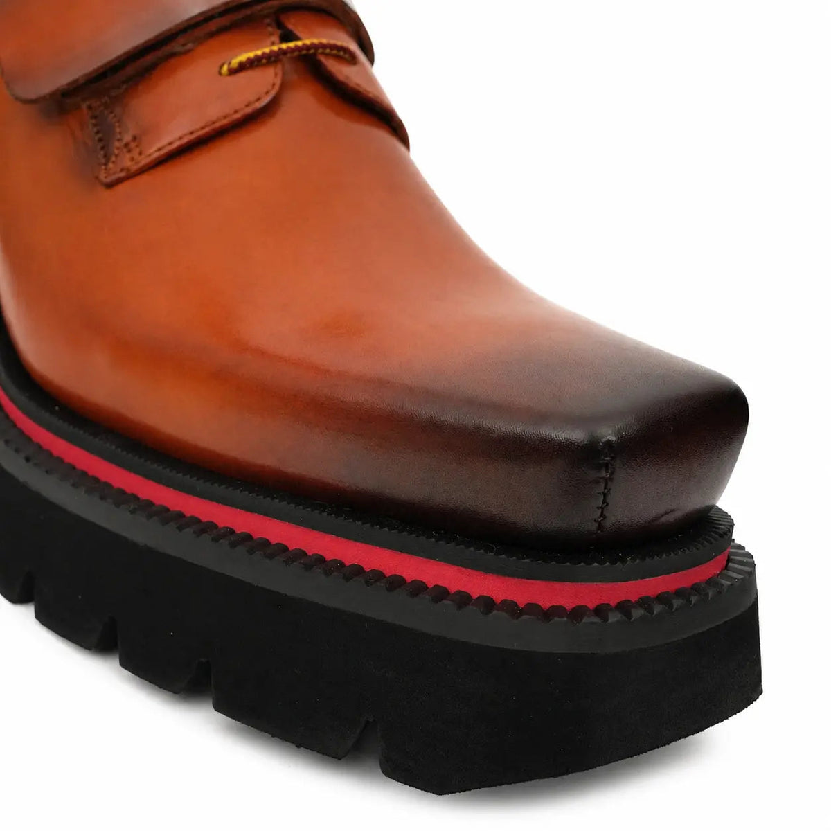 Burnished Brown Platform Strap Shoe DIVINCH